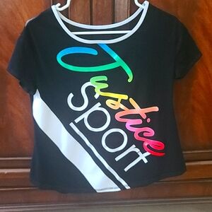 Justice Active Sports Top With Sports Bra Size 12